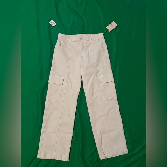 NWT MOTHER The Rambler Cargo Cream Wide Leg Women's Jeans size 30 - Picture 3 of 16